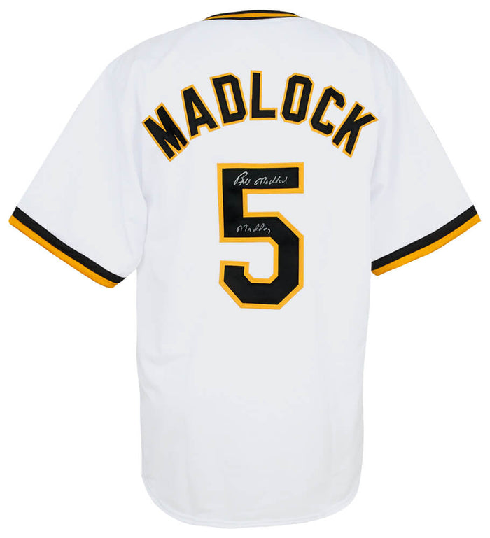 Bill Madlock Autographed White Custom Baseball Jersey with Mad Dog-Powers Sports Memorabilia