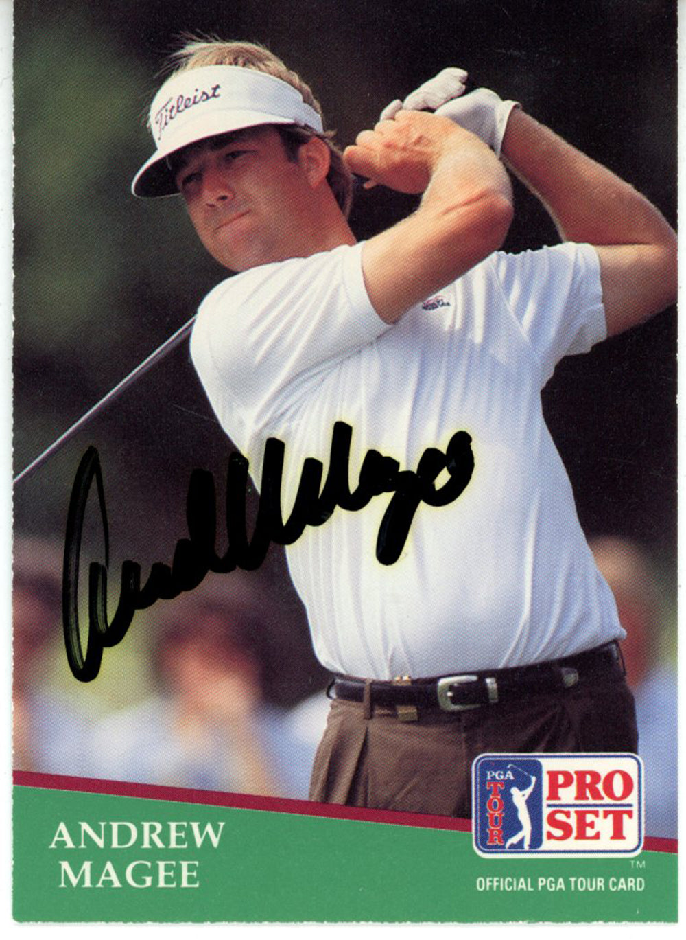 Andrew Magee Pga Signed Card - 1991 Pro Set #117 Beckett Beckett-Powers Sports Memorabilia