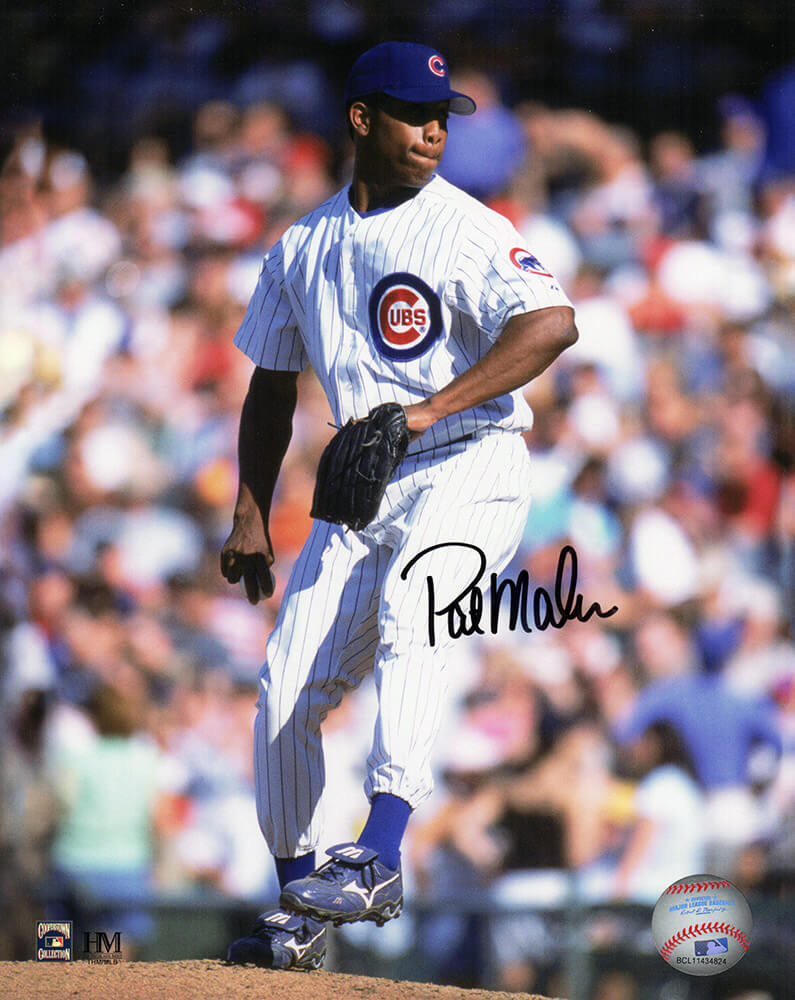 Pat (Patrick) Mahomes Sr. Autographed Chicago Cubs White Jersey Pitching 8x10 Photo-Powers Sports Memorabilia