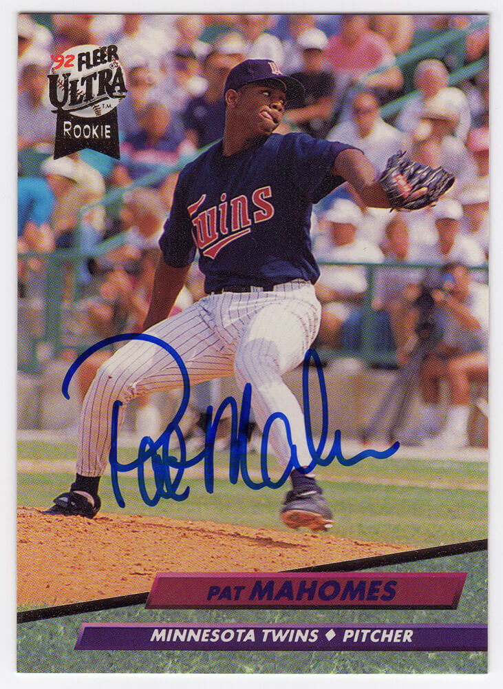 Pat (Patrick) Mahomes Sr. Autographed Minnesota Twins 1992 Fleer Ultra Rookie Baseball Card #398-Powers Sports Memorabilia