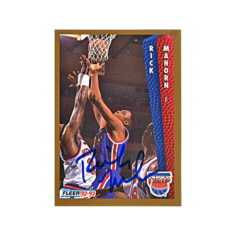 Rick Mahorn New Jersey Nets Signed Fleer 92-93 #389 Trading Card-Powers Sports Memorabilia