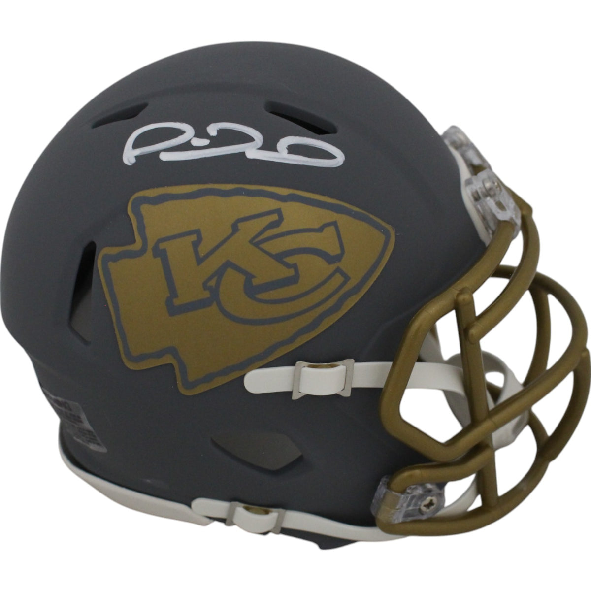Patrick Mahomes Kansas City Chiefs Signed Mini Helmet - Slate Beckett Beckett-Powers Sports Memorabilia