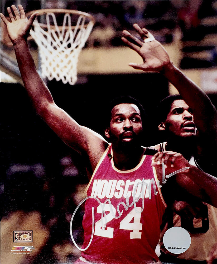 Moses Malone Autographed Houston Rockets Action 8x10 Photo-Powers Sports Memorabilia
