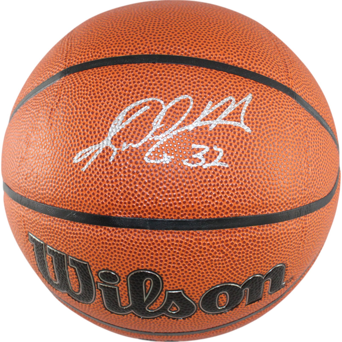 Karl Malone Utah Jazz Wilson Signed Basketball Beckett Witness 49268 Beckett-Powers Sports Memorabilia