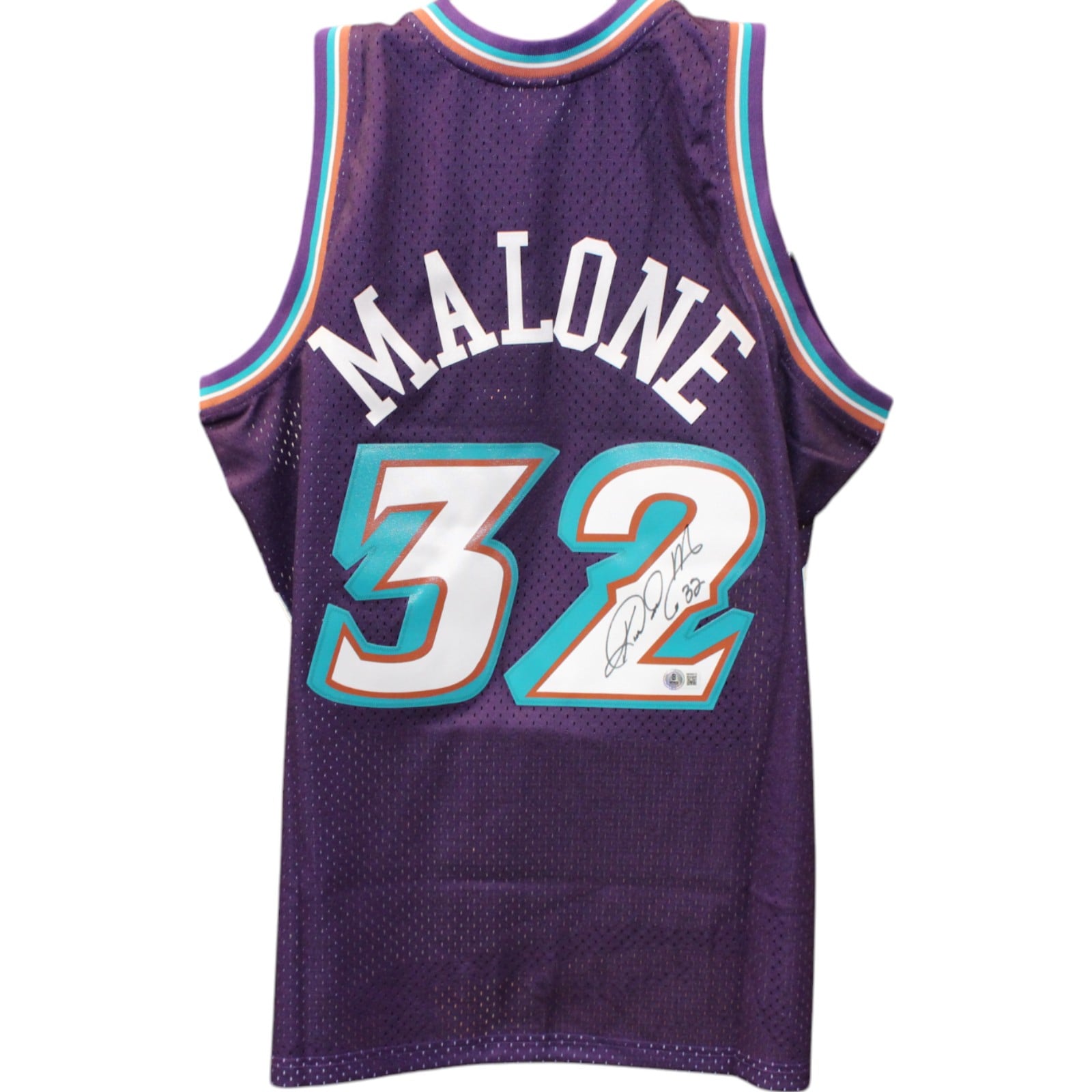 Karl Malone Signed Utah Jazz Purple M&N Swingman Size XL Jersey – Beckett Authenticated-Powers Sports Memorabilia