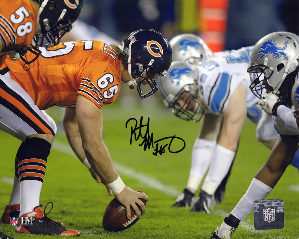 Patrick Mannelly Autographed Chicago Bears Long Snap vs Lions 8x10 Photo-Powers Sports Memorabilia