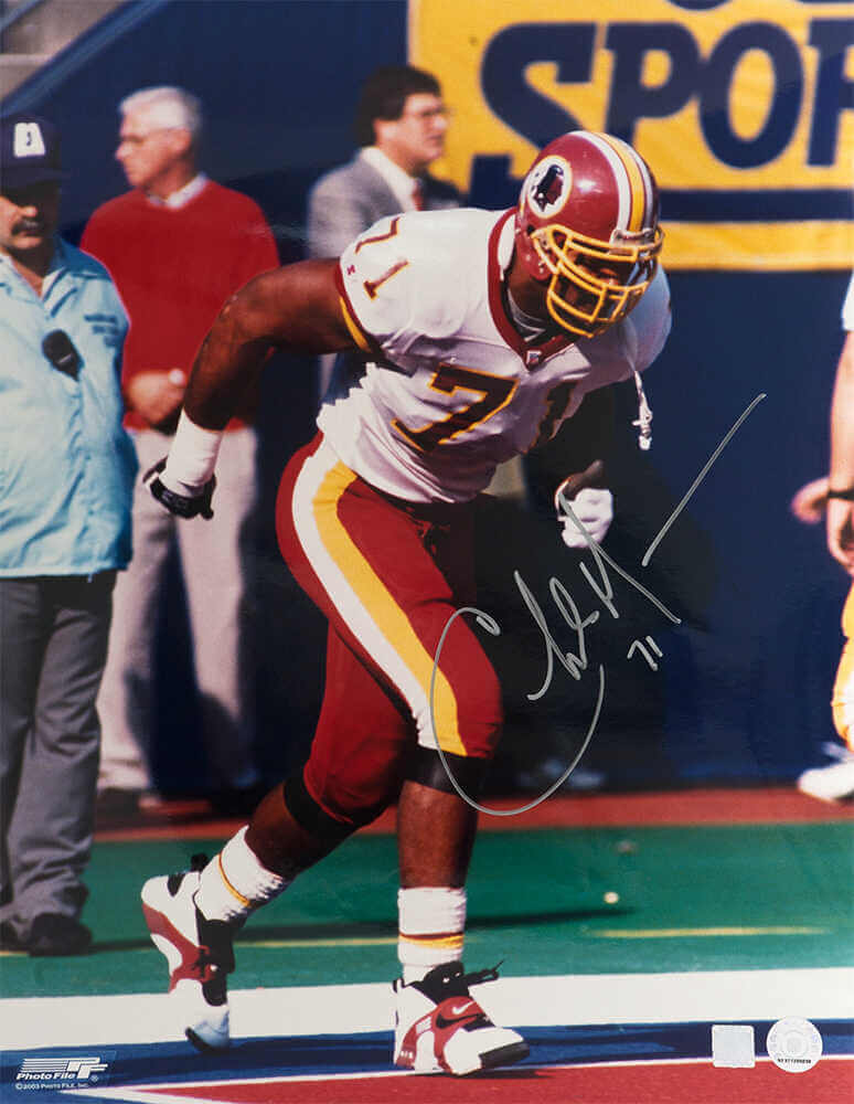 Charles Mann Autographed Washington Football Team White Jersey 16x20 Photo