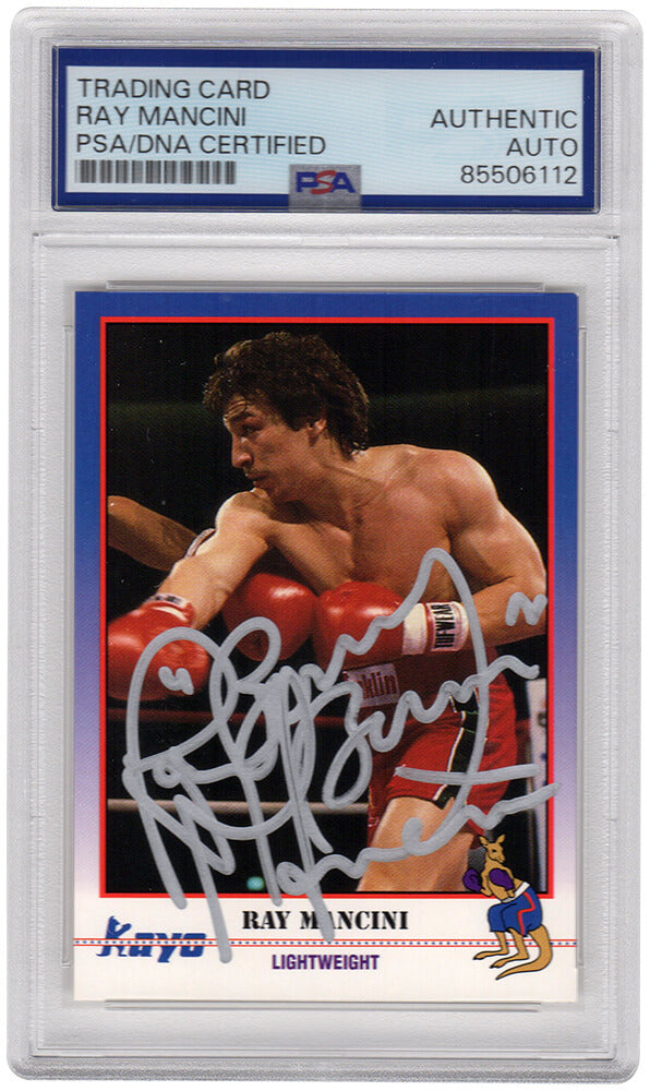 Ray Mancini Autographed 1991 Kayo Boxing Trading Card #86 PSA-Powers Sports Memorabilia