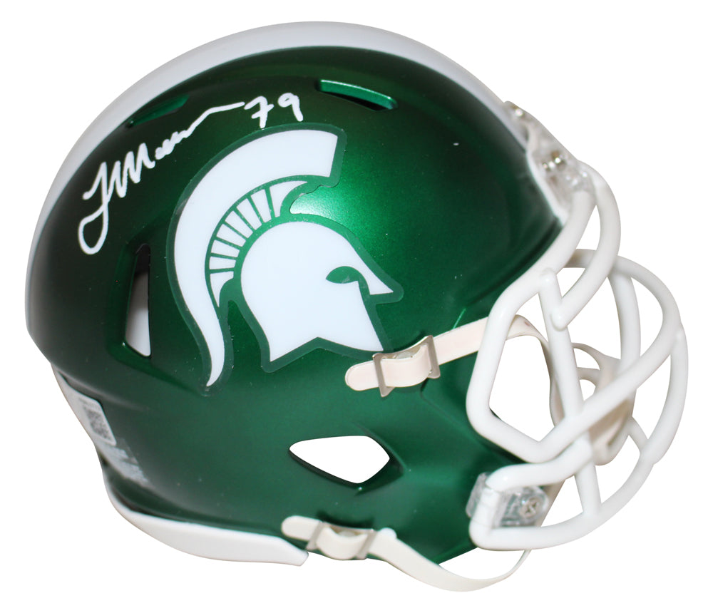 Tony Mandarich Michigan State Spartans Green Signed Mini Helmet Beckett-Powers Sports Memorabilia