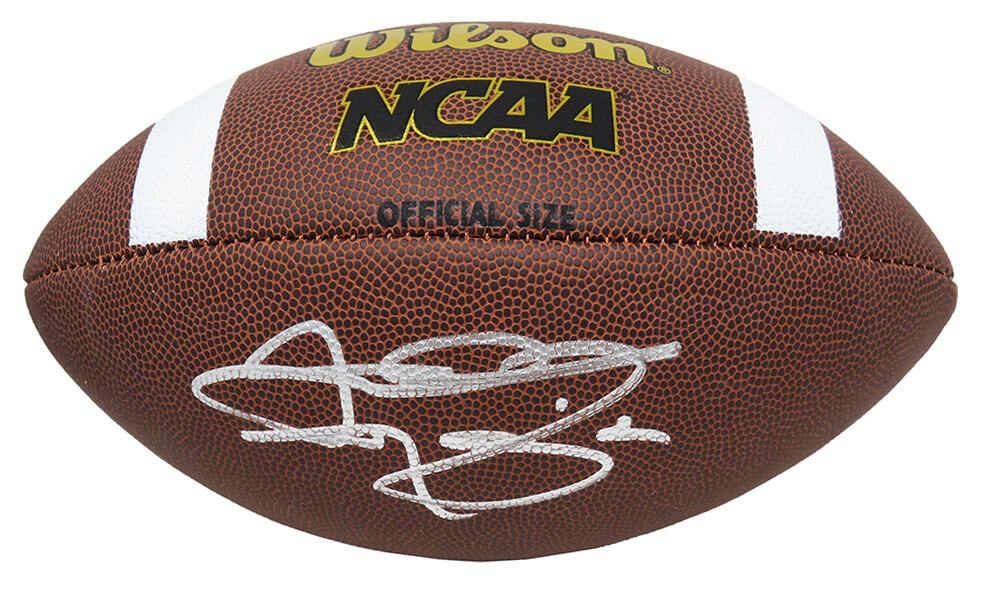Johnny Manziel Autographed Wilson NCAA Full Size Football-Powers Sports Memorabilia