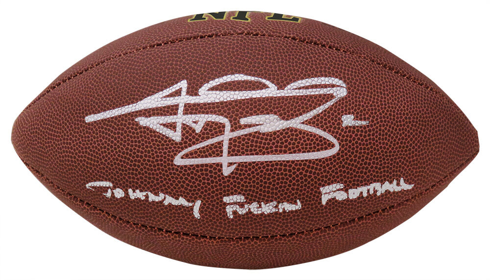 Johnny Manziel Autographed Wilson Super Grip Full Size NFL Football with Johnny F*^ckin Football-Powers Sports Memorabilia