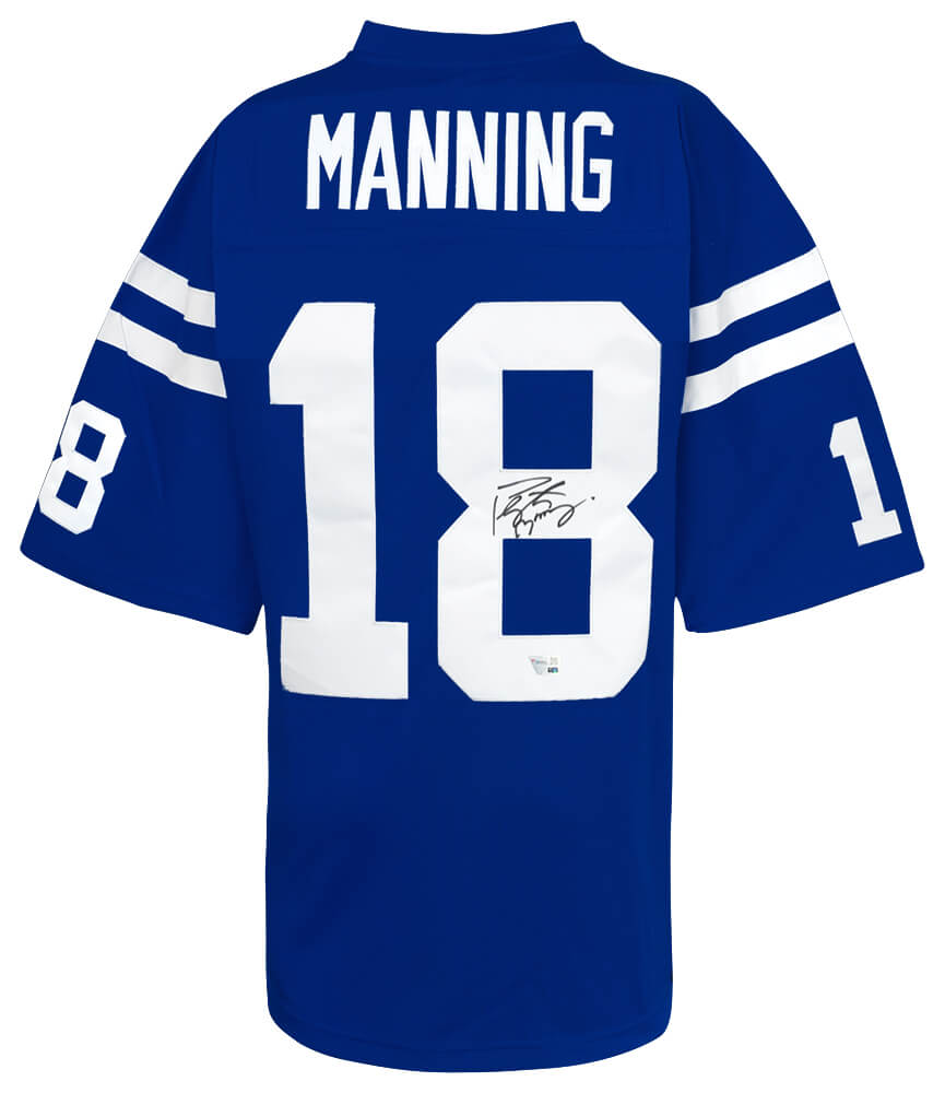 Peyton Manning Autographed Indianapolis Colts Blue Mitchell & Ness 1998 Style NFL Legacy Premier Football Jersey-Powers Sports Memorabilia