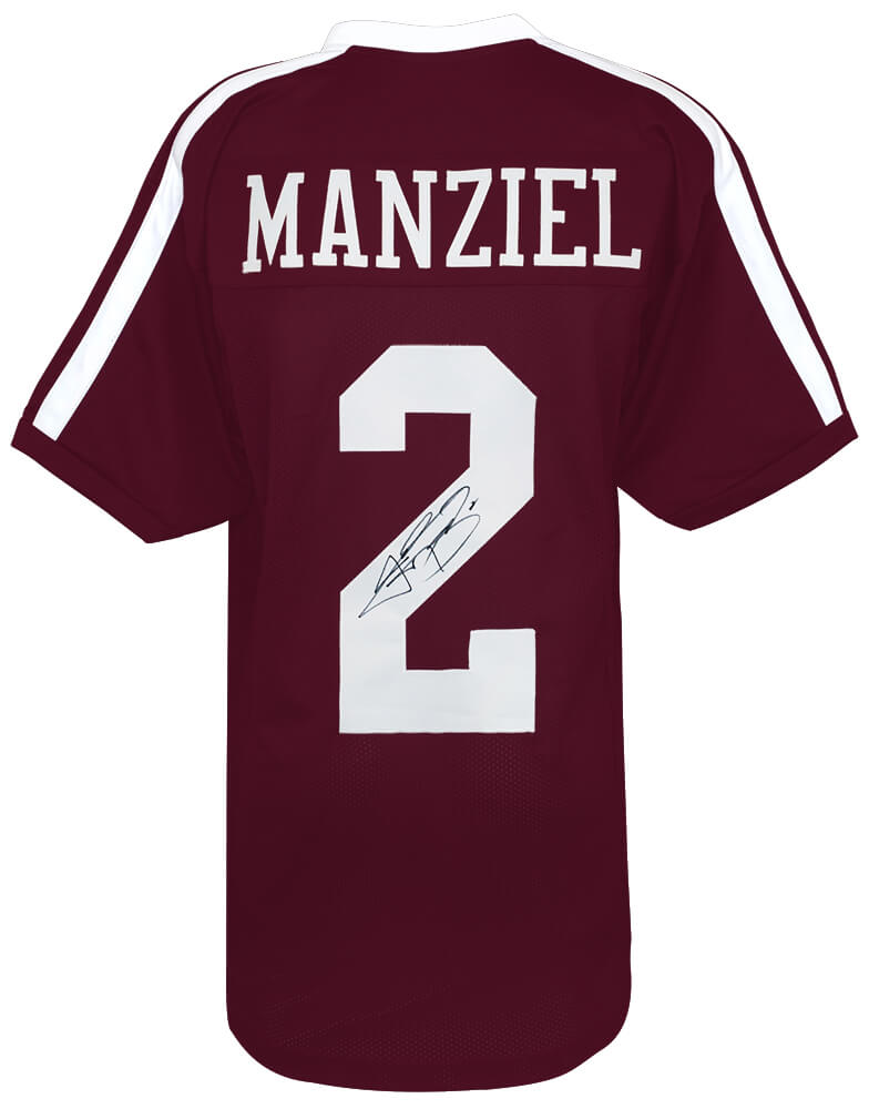 Johnny Manziel Autographed Maroon Custom Football Jersey-Powers Sports Memorabilia
