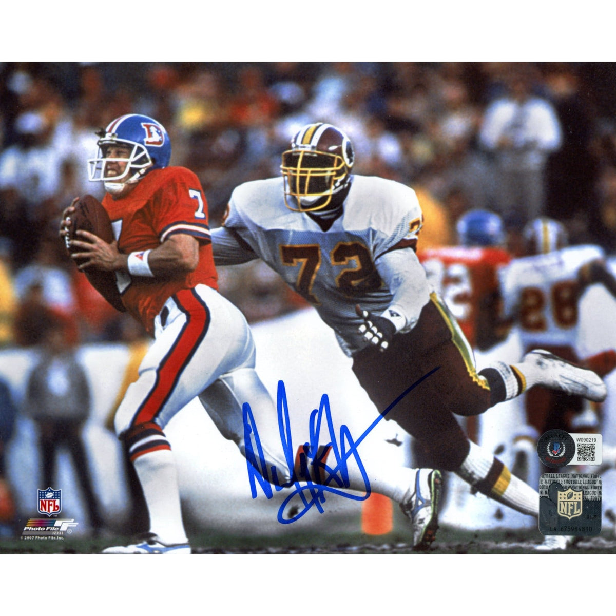 Dexter Manley Autographed/Signed Washington Redskins 8x10 Photo – Beckett Authenticated-Powers Sports Memorabilia