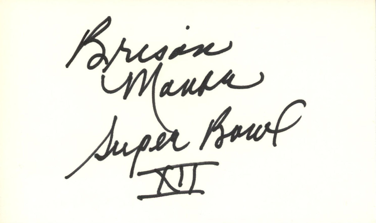 Brison Manor Denver Broncos Signed Mini Helmet - Index Super Bowl XII Beckett-Powers Sports Memorabilia
