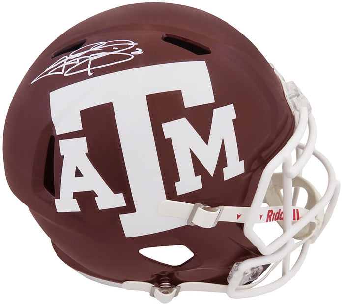 Johnny Manziel Autographed Texas A&M Maroon Riddell Full Size Speed Replica Helmet-Powers Sports Memorabilia