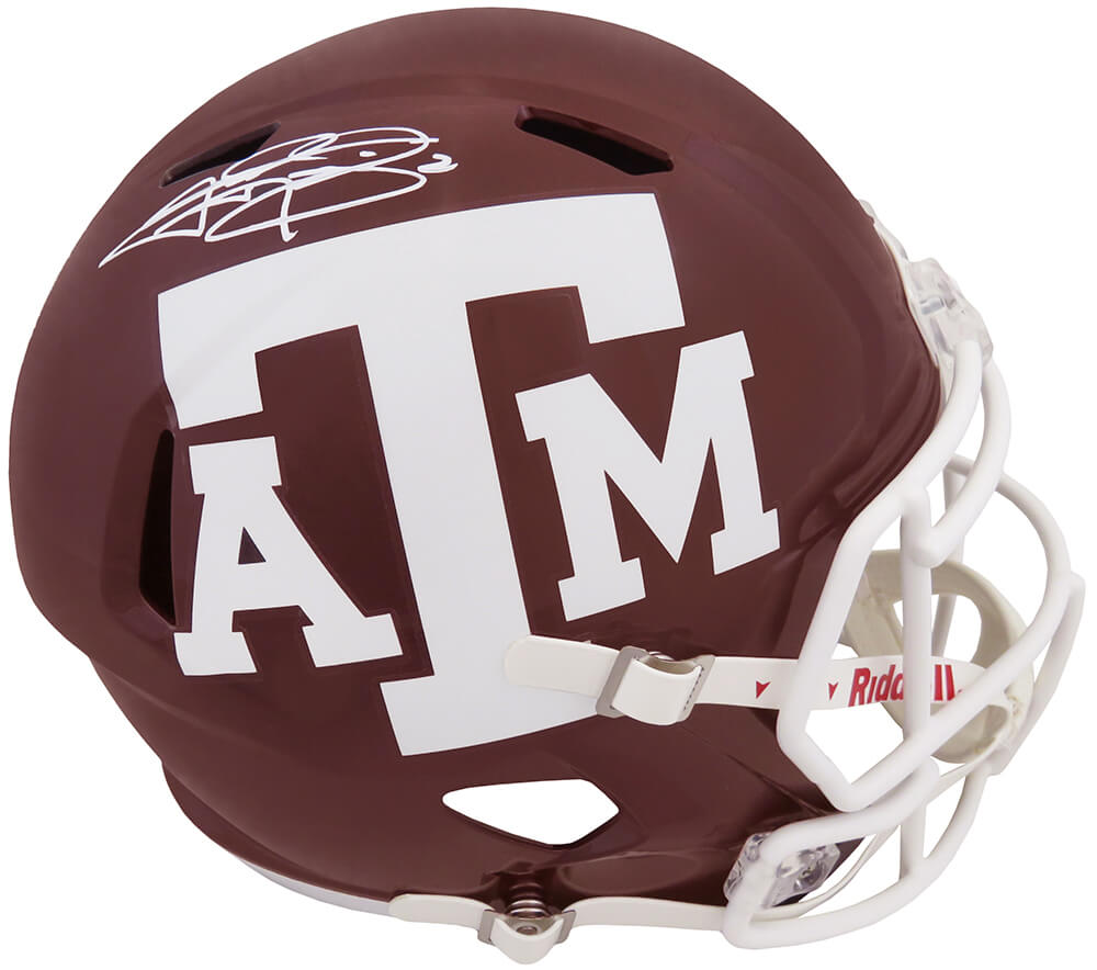 Johnny Manziel Autographed Texas A&M Maroon Riddell Full Size Speed Replica Helmet-Powers Sports Memorabilia