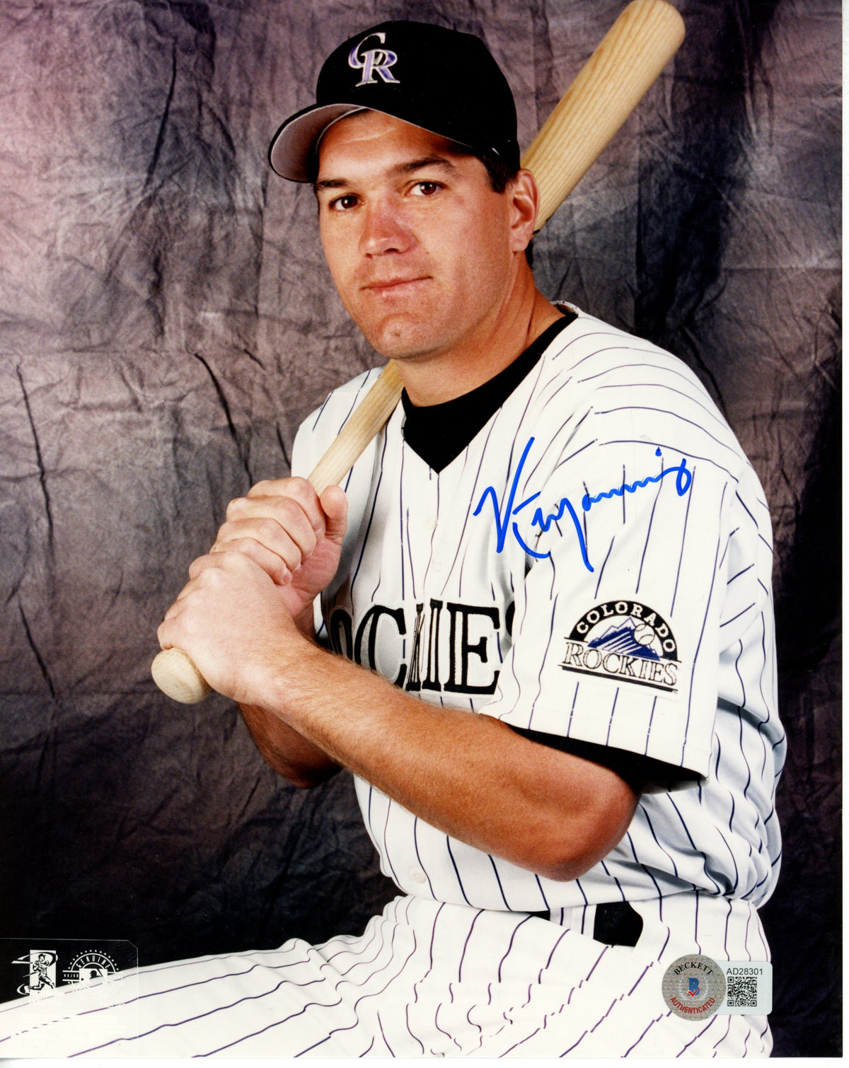 Kirt Manwaring Colorado Rockies Signed 8x10 Photo - Beckett Beckett - 55886-Powers Sports Memorabilia