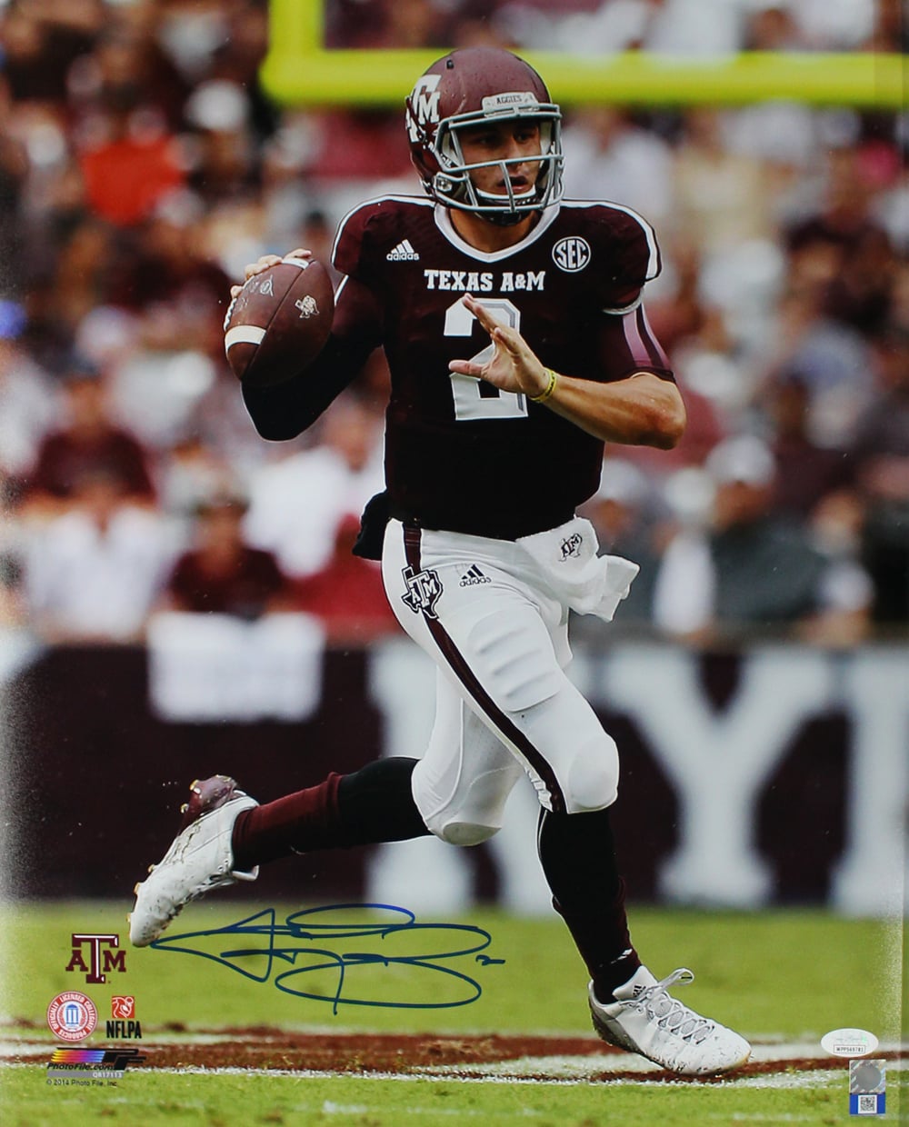 Johnny Manziel Autographed Texas A&M Aggies 16x20 Photo JSA PF-Powers Sports Memorabilia