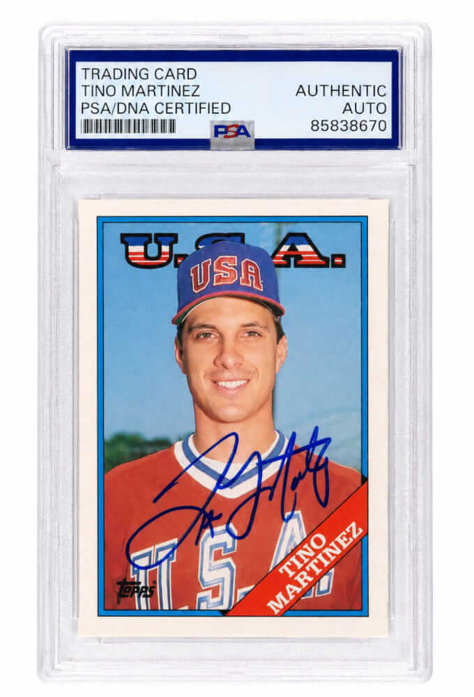 Tino Martinez Autographed Team USA 1989 Topps Traded Rookie Baseball Card