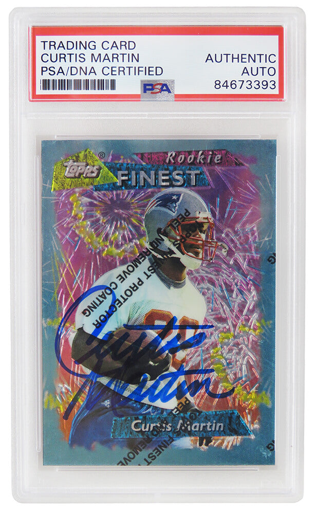 Curtis Martin New England Patriots Autographed 1995 Topps Finest Rookie-Powers Sports Memorabilia
