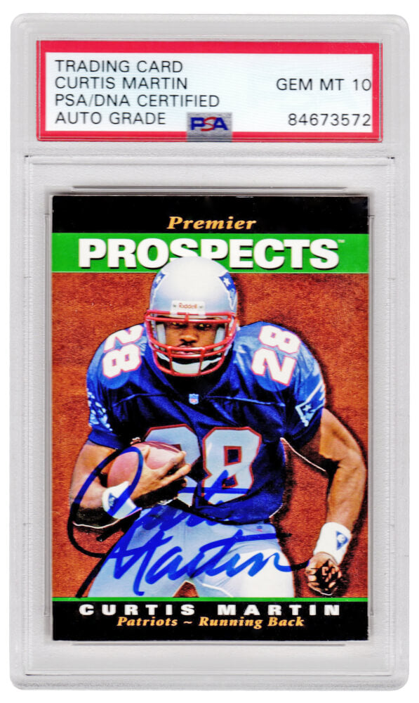 Curtis Martin New England Patriots Autographed 1995 SP Foil Rookie Footb 18-Powers Sports Memorabilia