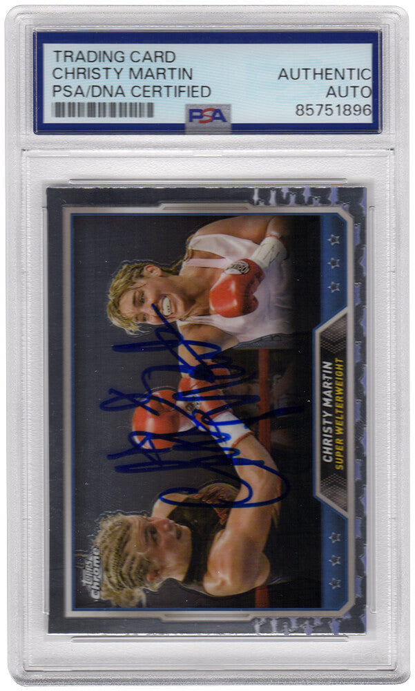 Christy Martin Autographed 2024 Topps Chrome Boxing Trading Card #71 PSA-Powers Sports Memorabilia