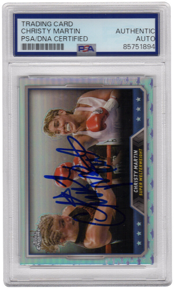 Christy Martin Autographed 2024 Topps Chrome Refractor Boxing Trading Card-Powers Sports Memorabilia