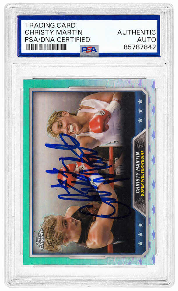 Christy Martin Autographed 2024 Topps Green Chrome Boxing Trading Card #71-Powers Sports Memorabilia
