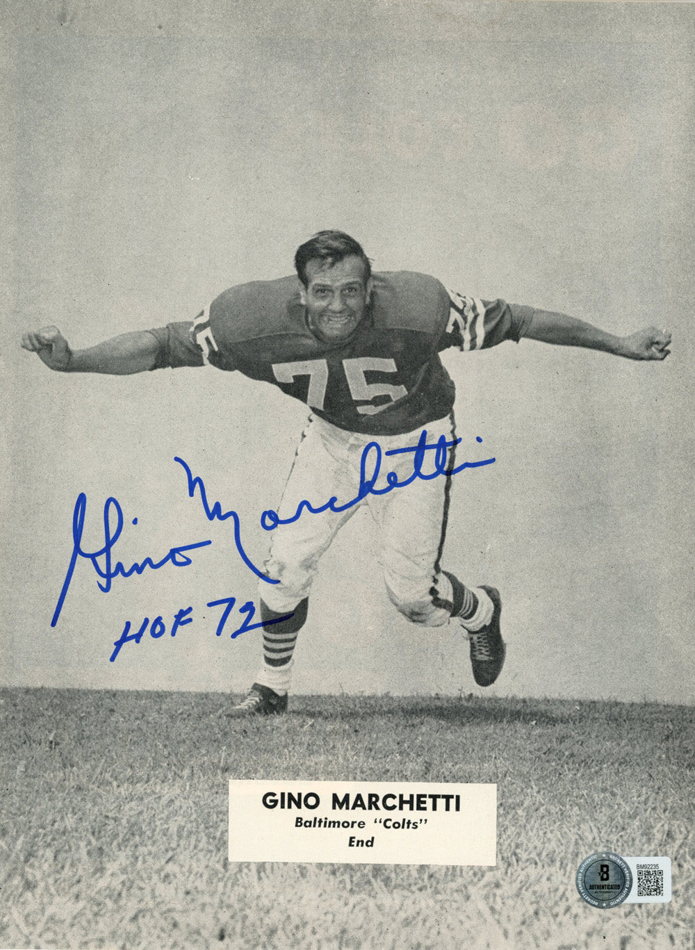 Gino Marchetti Baltimore Colts Signed Magazine - Magazine Page HOF Beckett Beckett-Powers Sports Memorabilia