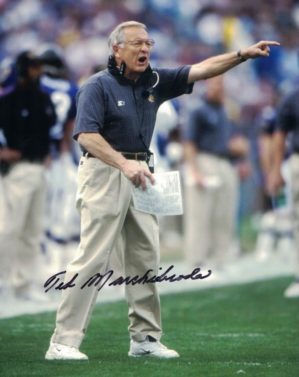 Ted Marchibroda Baltimore Ravens Signed 8x10 Photo Coach SKU 30327-Powers Sports Memorabilia