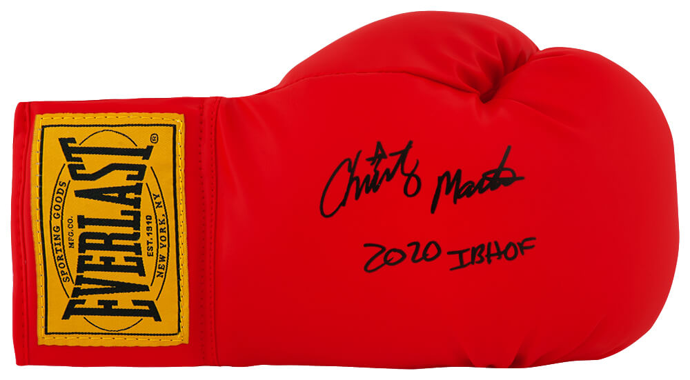 Christy Martin Autographed Everlast Red Boxing Glove with 2020 IB HOF-Powers Sports Memorabilia