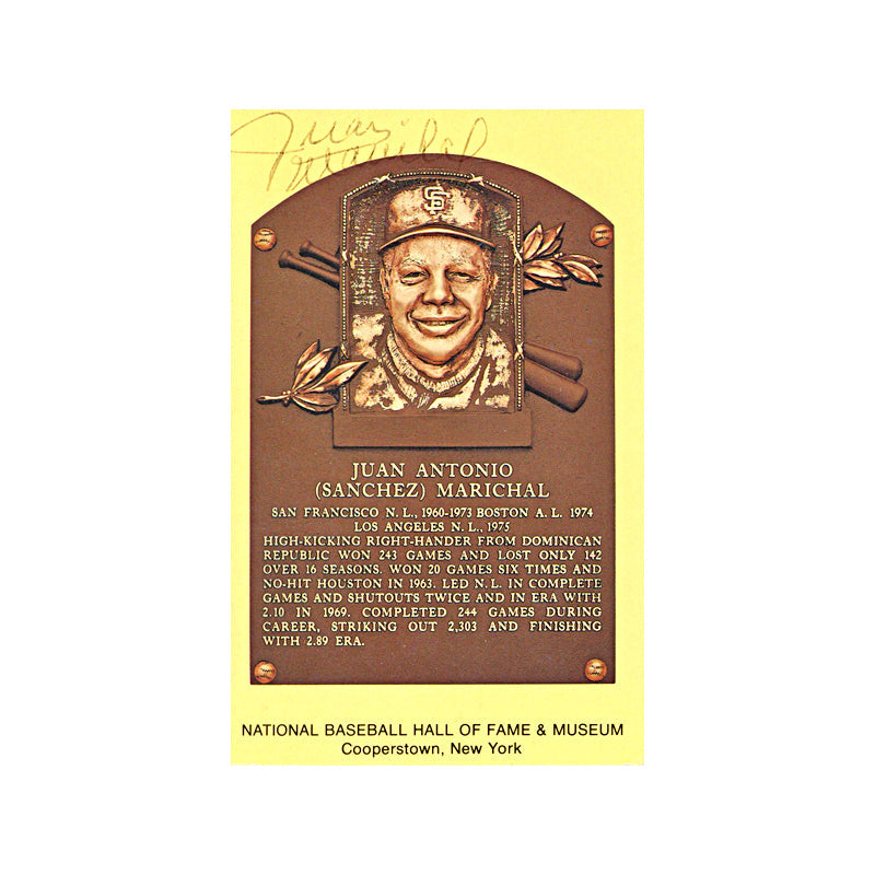 Juan Marichal San Francisco Giants Signed Hall of Fame Plaque Card (Brandon Steiner LOA)-Powers Sports Memorabilia