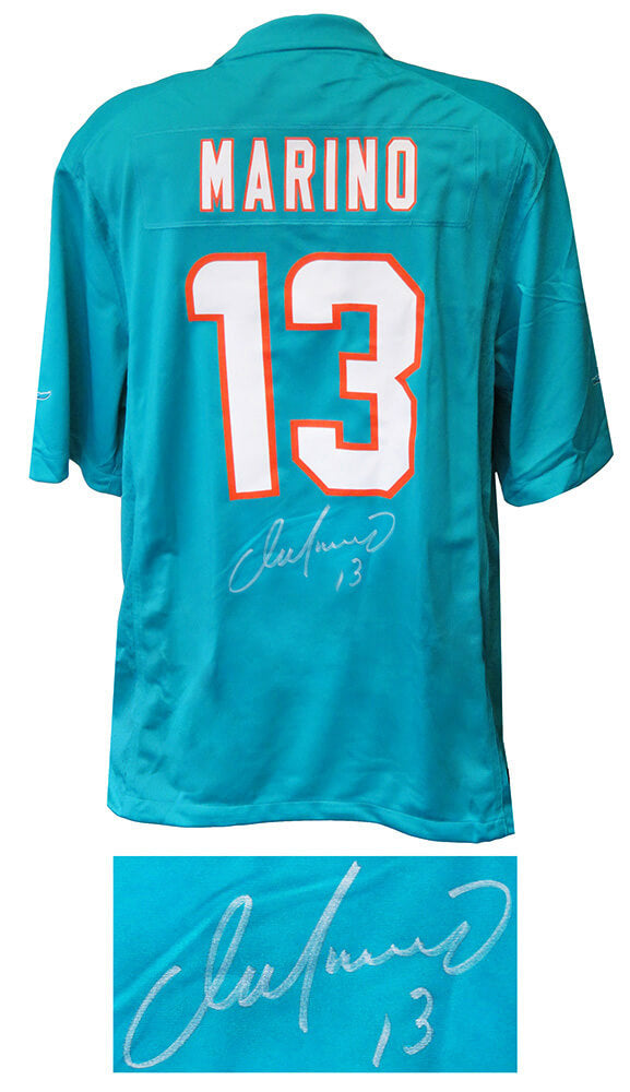 Dan Marino Miami Dolphins Autographed Nike Teal Jersey-Powers Sports Memorabilia