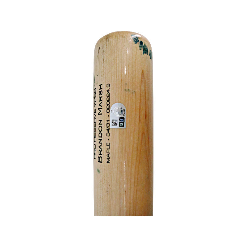 Johan Rojas Philadelphia Phillies 2024 Cracked Game Used Victus Pro Reserve Brandon Marsh YP66 Maple 34/31 Bat (MLB Auth)-Powers Sports Memorabilia