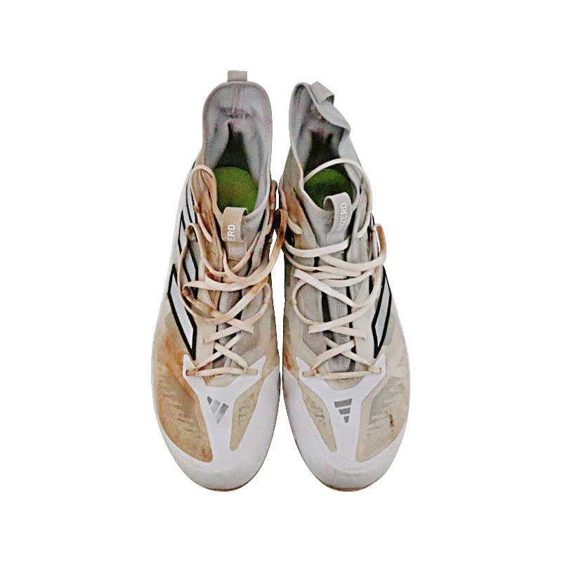 Brandon Marsh Philadelphia Phillies 2024 Game Worn Pair of White/Silver Adidas Adizero Lightlock Cleats - Size 13 (Brandon Marsh CX LOA)-Powers Sports Memorabilia
