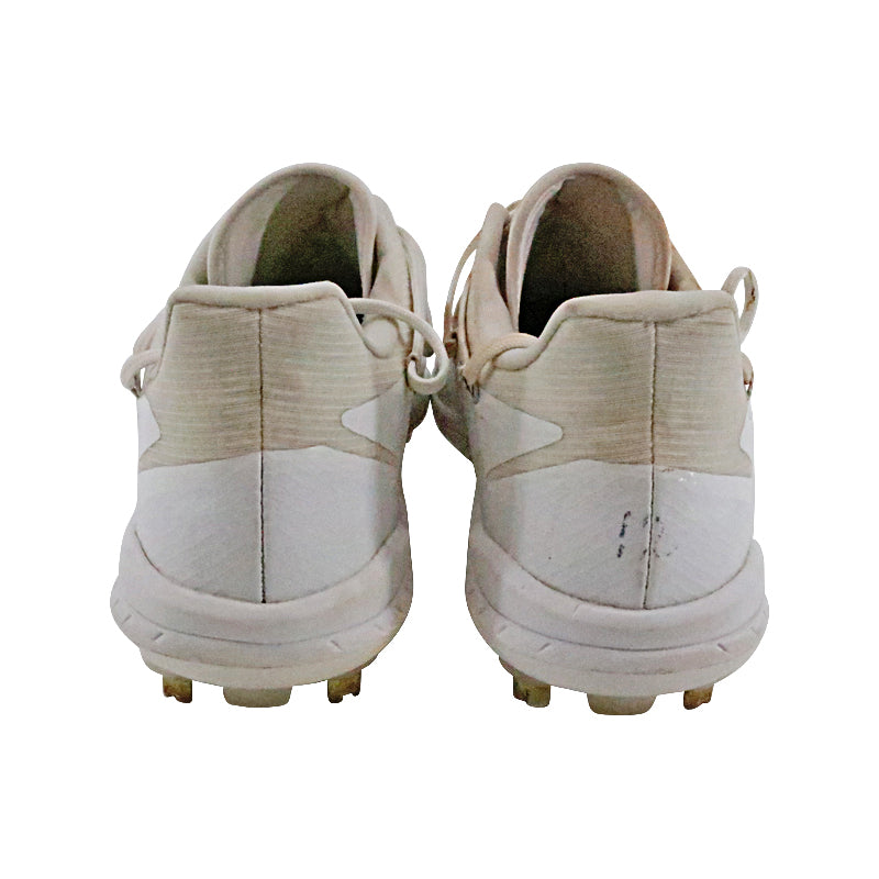 Brandon Marsh Philadelphia Phillies 2024 Game Worn Pair of White/Gold Glitter Adidas Adizero Cleats - Size 12 (Brandon Marsh CX LOA)-Powers Sports Memorabilia