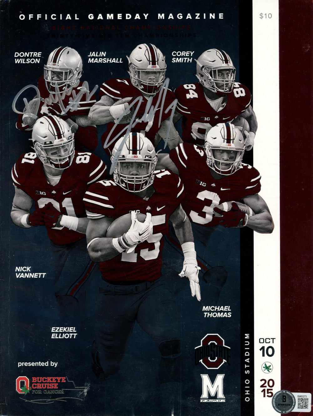 Jalin Marshall & Dontre Wilson Ohio State Buckeyes Signed Magazine - 2015 Gameday Magazine Beckett-Powers Sports Memorabilia