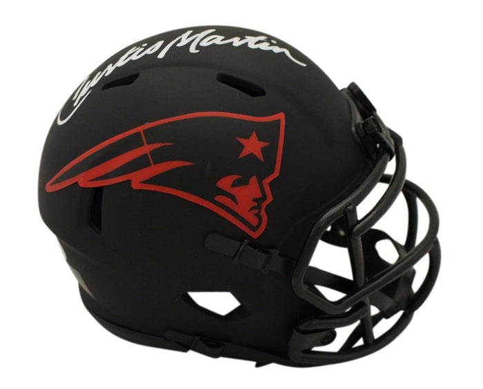 Curtis Martin Signed New England Patriots Eclipse Mini Helmet PSA-Powers Sports Memorabilia
