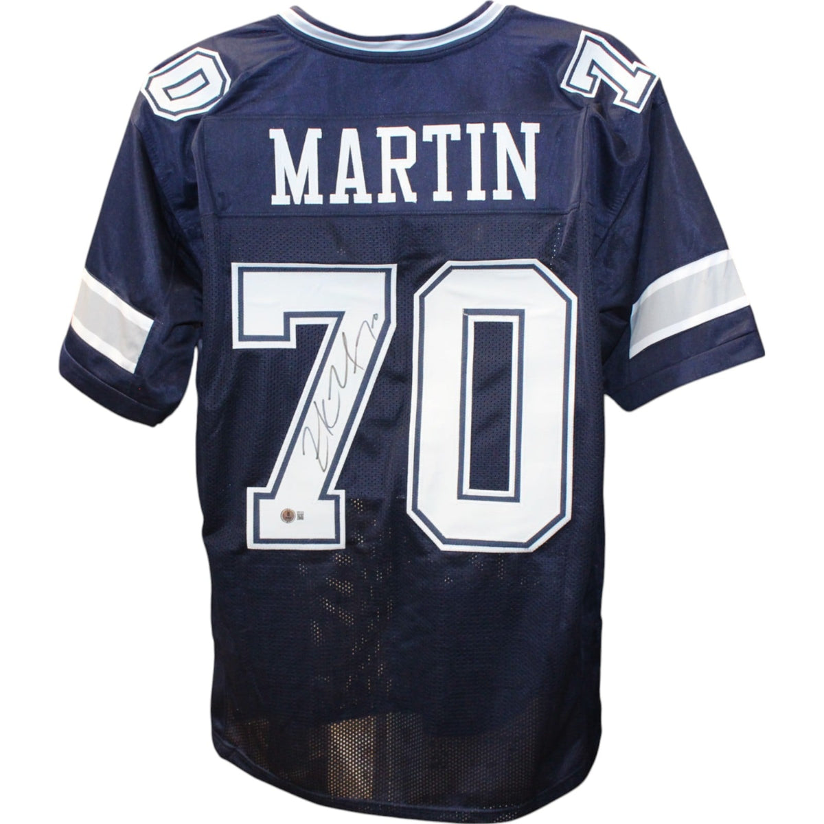 Zack Martin Signed Pro Style Size XL Blue Jersey – Beckett Witness Authenticated-Powers Sports Memorabilia