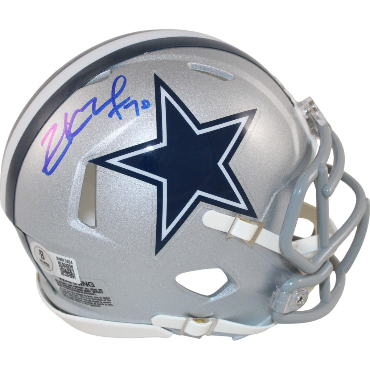 Zack Martin Signed Dallas Cowboys Mini Helmet – Beckett Witness Authenticated-Powers Sports Memorabilia