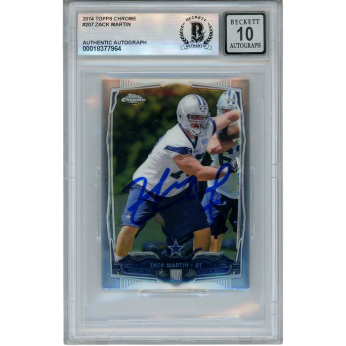 Zack Martin Signed 2014 Topps Chrome Trading Card Slab – Beckett Authenticated-Powers Sports Memorabilia