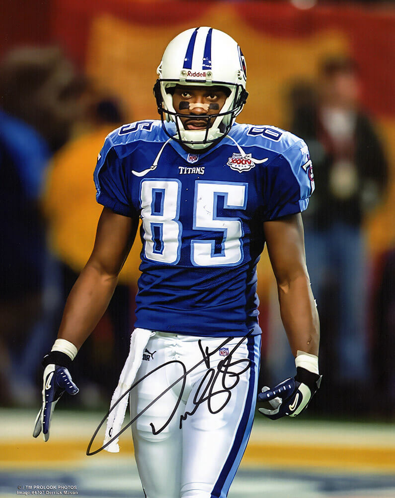 Derrick Mason Autographed Tennessee Titans Action 8x10 Photo-Powers Sports Memorabilia