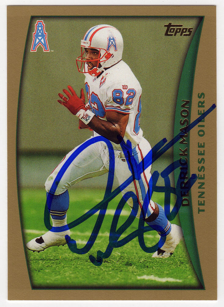 Derrick Mason Autographed Houston Oilers 1998 Topps Football Trading Card #102-Powers Sports Memorabilia