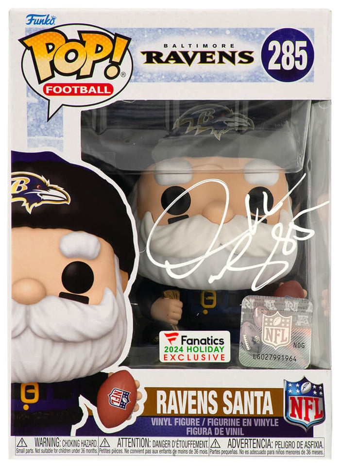 Derrick Mason Autographed Baltimore Ravens SANTA Funko Pop Doll #285-Powers Sports Memorabilia