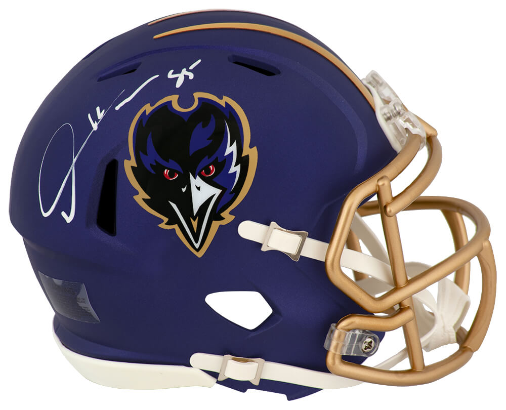 Derrick Mason Autographed Baltimore Ravens 2024 Alternate Purple Riddell Speed Mini Helmet-Powers Sports Memorabilia
