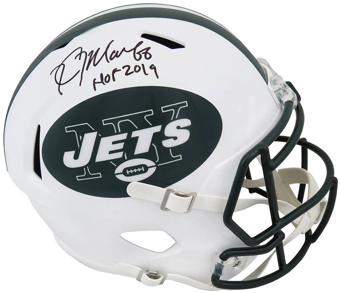 Kevin Mawae Autographed New York Jets Riddell Full Size Speed Replica Helmet with HOF 2019-Powers Sports Memorabilia