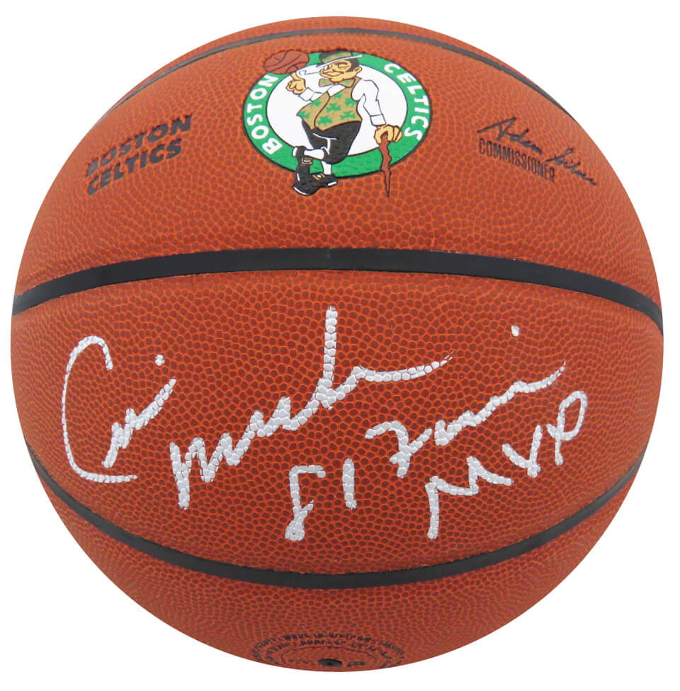 Cedric Maxwell Autographed Wilson Boston Celtics Logo NBA Basketball with 81 Finals MVP-Powers Sports Memorabilia
