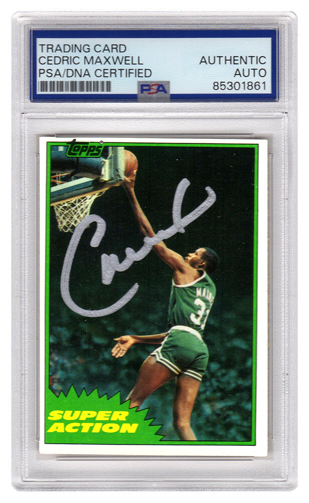 Cedric Maxwell Autographed Celtics 1981-82 Topps Basketball Card #107 - (PSA Encapsulated)-Powers Sports Memorabilia