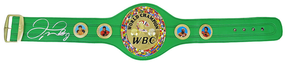Floyd Mayweather Jr. Autographed Green World Champion Full Size Boxing Belt-Powers Sports Memorabilia